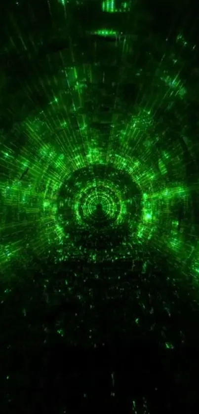 Neon green tunnel digital art wallpaper for mobile phones.