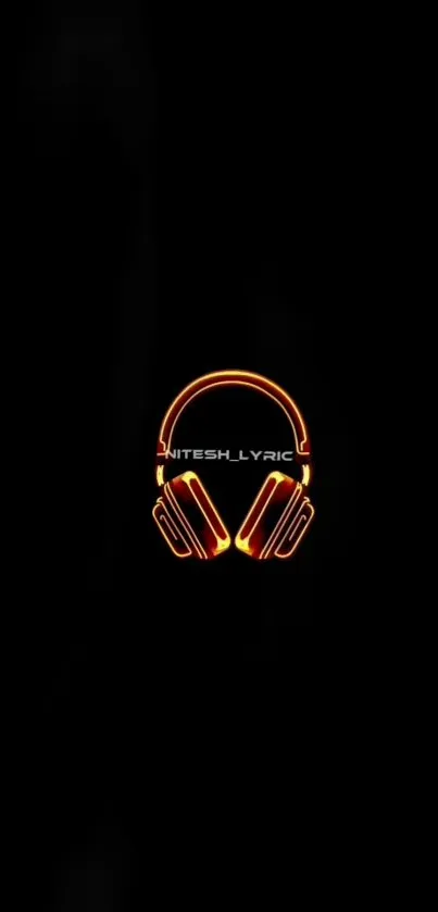 Neon headphones glowing on a black background.