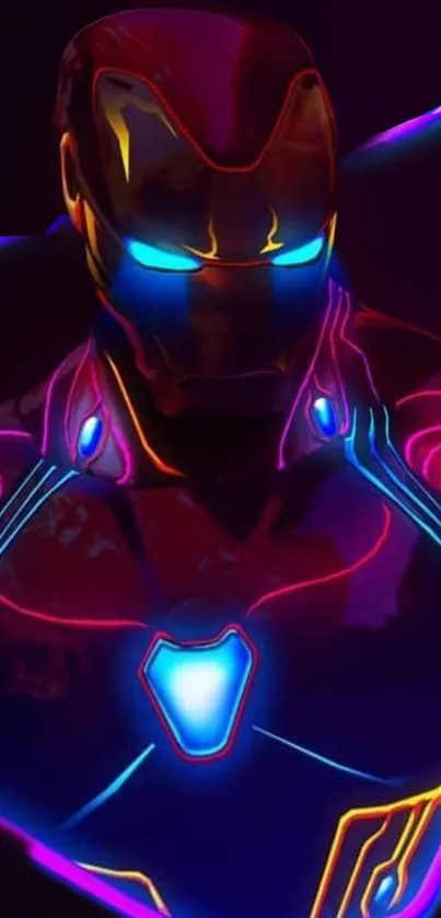 Vibrant neon hero wallpaper with dynamic colors and design.