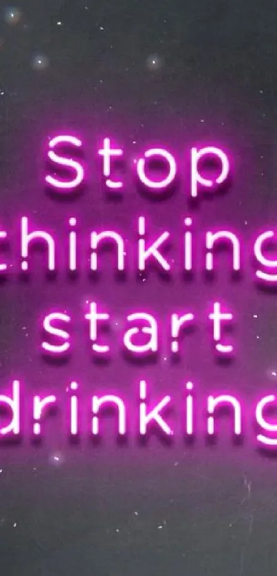 Pink neon text on a dark background mobile wallpaper.