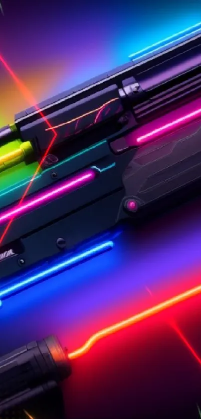 Neon laser futuristic wallpaper with vibrant colors and sleek sci-fi design