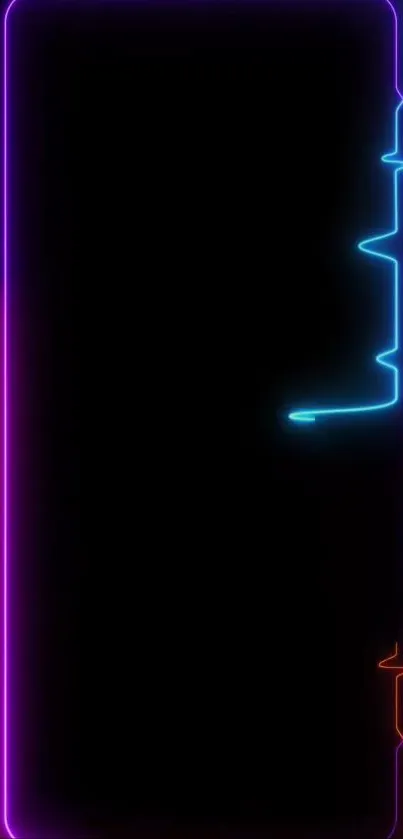 Neon line abstract wallpaper with vibrant colors and dark background.