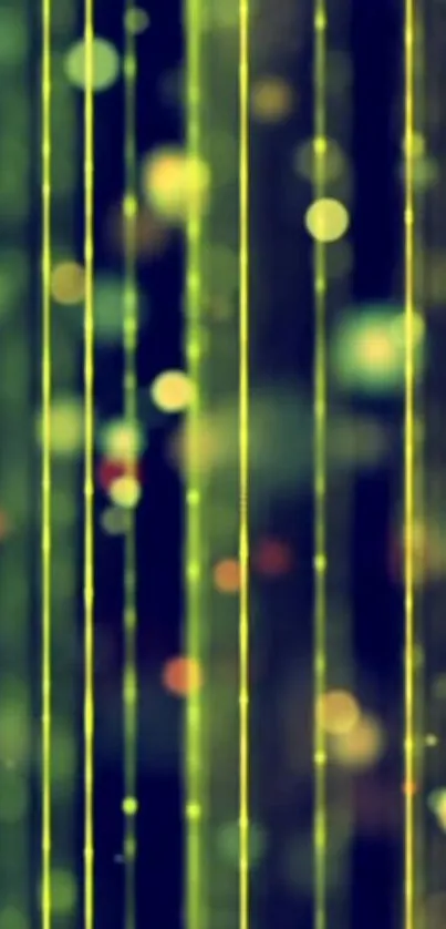 Abstract wallpaper with neon stripes and blurred lights.