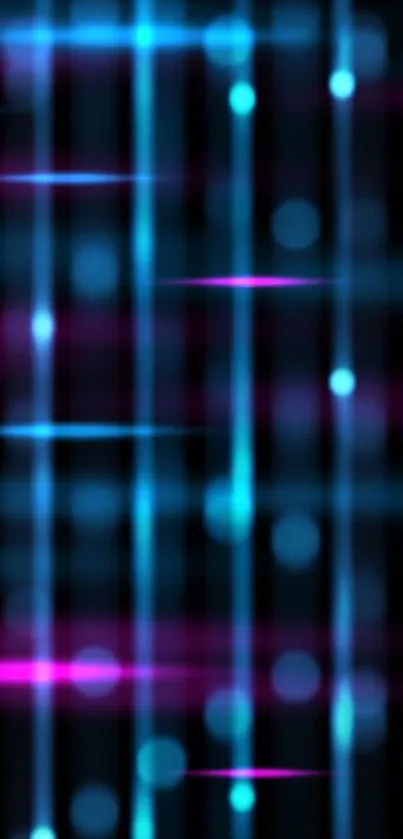 Vibrant neon lines abstract wallpaper with blue and pink tones.