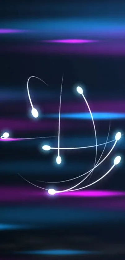 Dark neon abstract wallpaper with glowing lines.