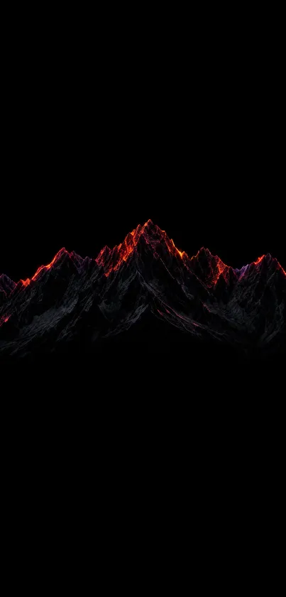 Neon mountain peaks with dark backdrop.