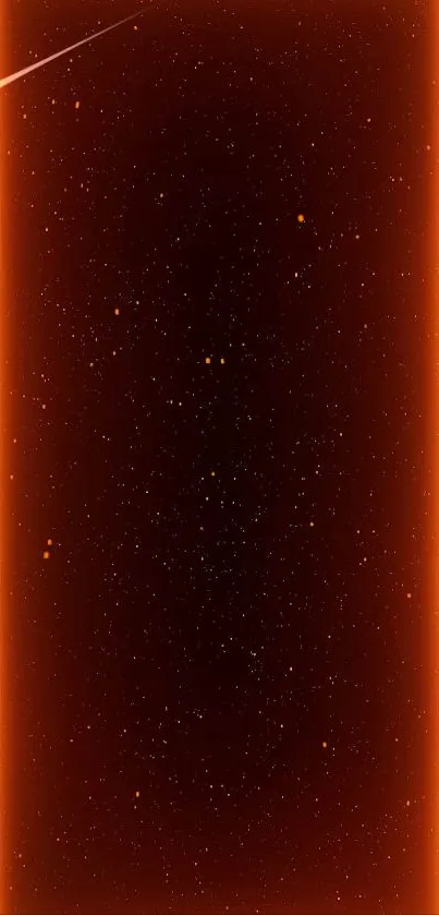 Neon orange glowing frame with starry background.