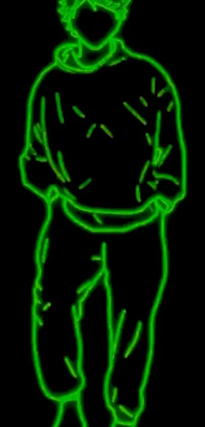 Neon green silhouette on black background wallpaper.