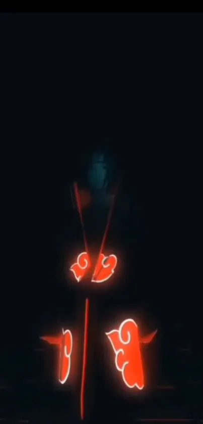 Anime-inspired neon red shadow art wallpaper with a mysterious figure.