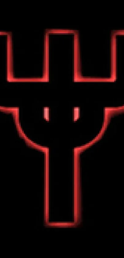 Neon red symbol on a black background wallpaper.