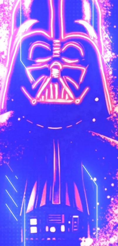 Neon themed sci-fi character wallpaper in vibrant blue.