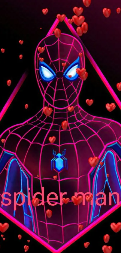 Neon Spider hero wallpaper with magenta glow and futuristic design.