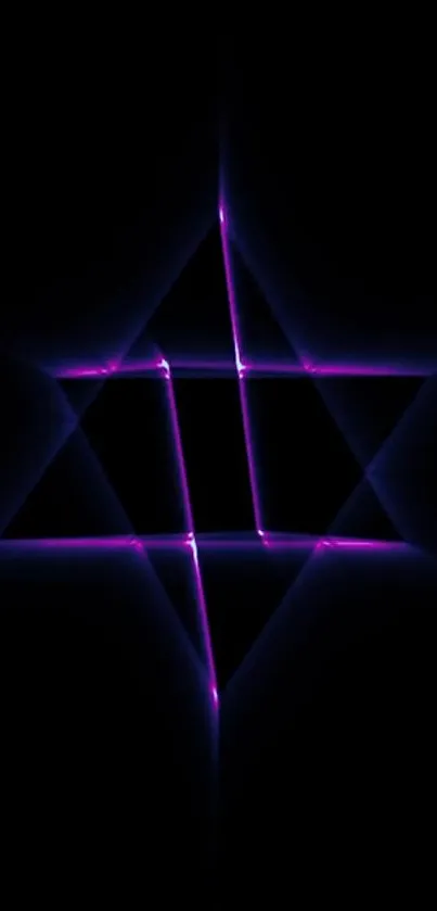 Neon geometric star on a black background