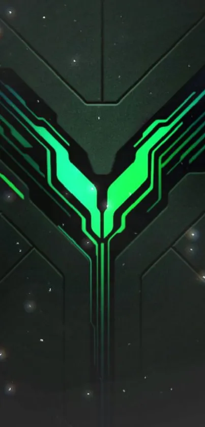 Neon tech green wallpaper with futuristic design.