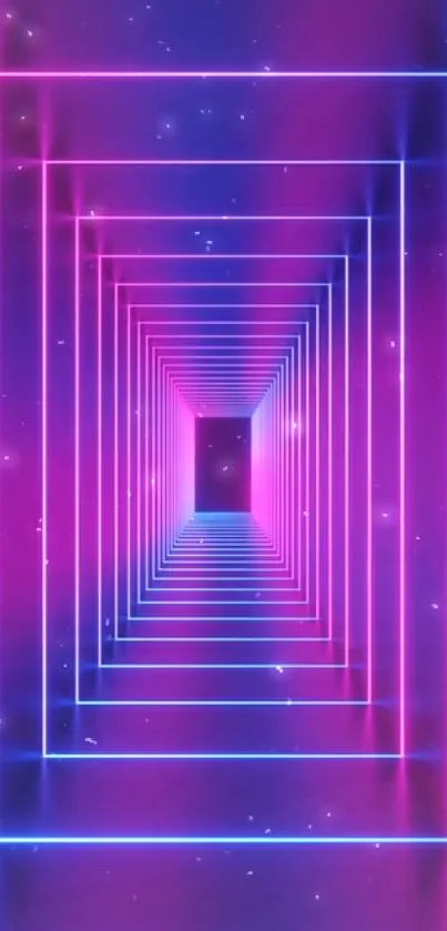 Futuristic neon tunnel wallpaper with pink and purple hues.