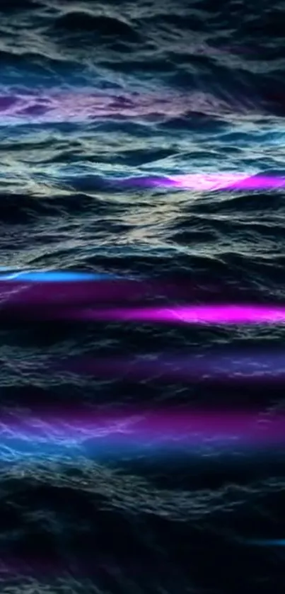 Abstract neon waves wallpaper with vibrant pink and blue colors.