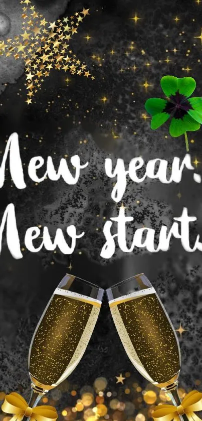 New Year New Start starry night wallpaper.