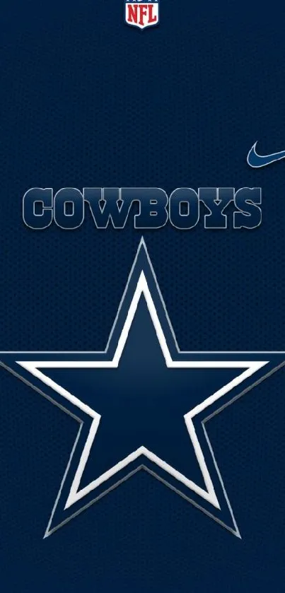 NFL Cowboys star logo wallpaper in navy blue background.