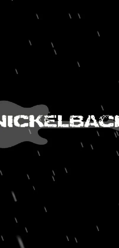 Nickelback logo with guitar silhouette on black wallpaper.