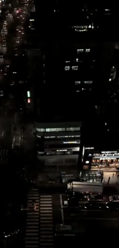 A vibrant night cityscape showcasing illuminated streets and buildings.