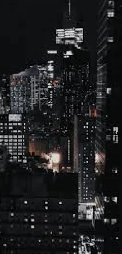 Night cityscape wallpaper showcasing urban lights.