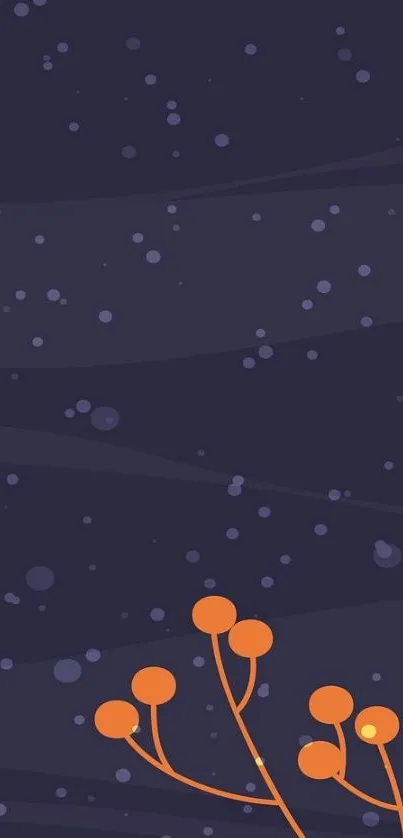 Abstract dark blue night sky wallpaper with orange accents.