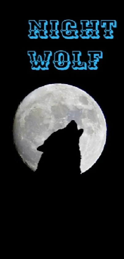 Wolf silhouette howling at the moon with 'Night Wolf' text.