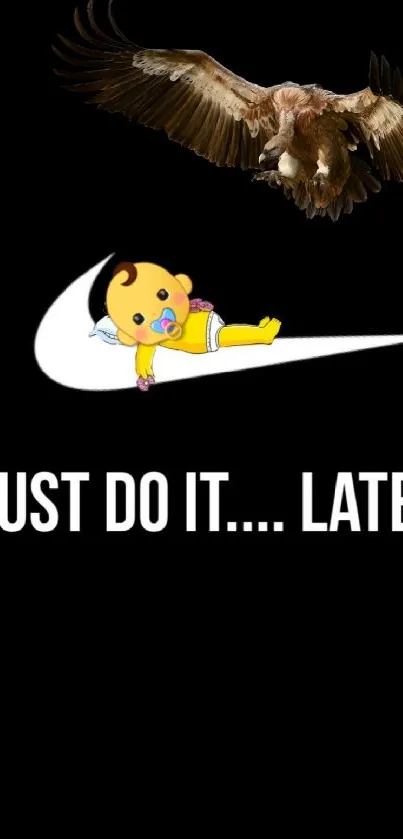 Funny Nike slogan wallpaper with a humorous twist.