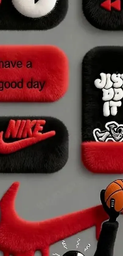 Nike themed wallpaper with bold designs and text.
