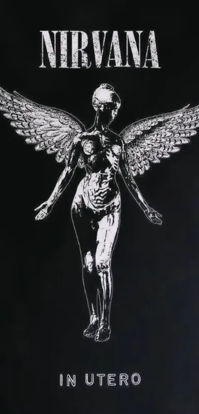 Nirvana 'In Utero' album themed wallpaper with an angelic figure.