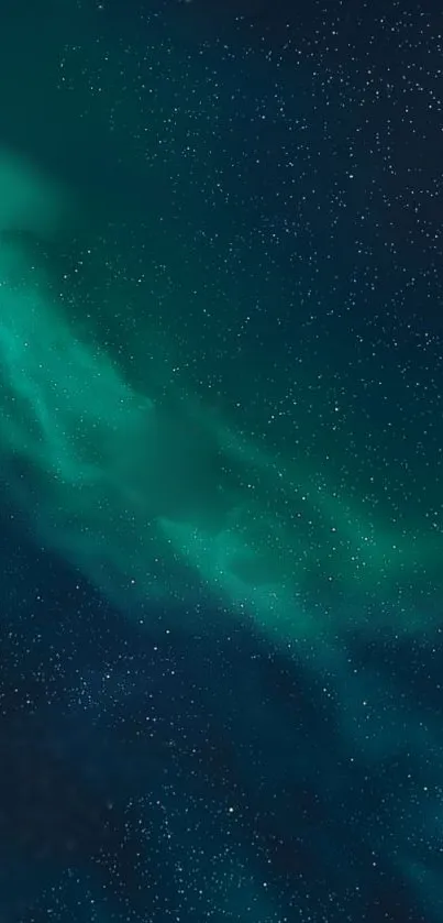 Mobile wallpaper of Northern Lights in a starry night sky.