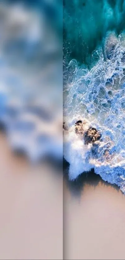 Stunning ocean waves mobile wallpaper, perfect for a refreshing phone display.