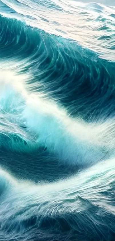 Captivating turquoise ocean waves mobile wallpaper.