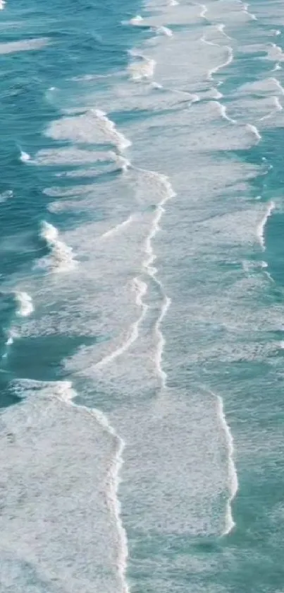 Serene ocean waves and blue sea mobile wallpaper.