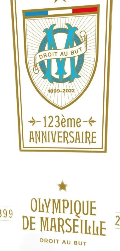 Olympique de Marseille 123rd anniversary logo wallpaper.