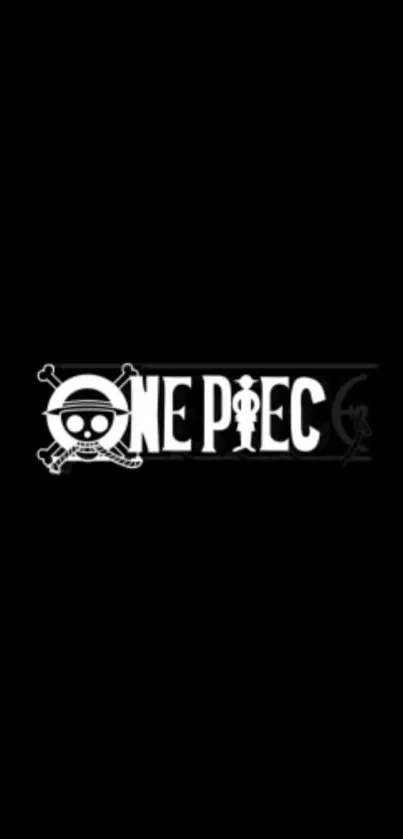 One Piece logo on a black background wallpaper