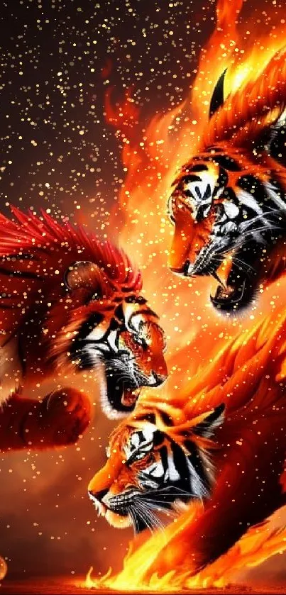 Orange Art Big Cats Live Wallpaper