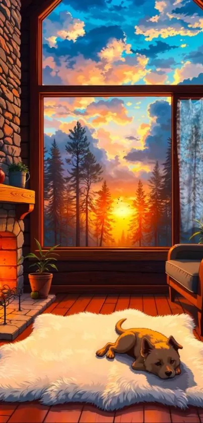 Orange Home Sunset Live Wallpaper