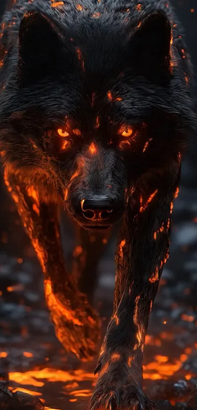 Orange Wolf On Attack Live Wallpaper