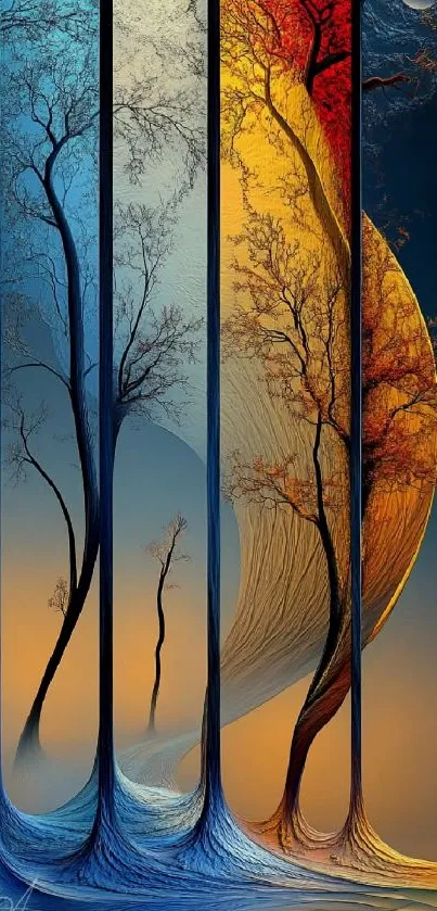 Orange Woody Plant Reflection Live Wallpaper