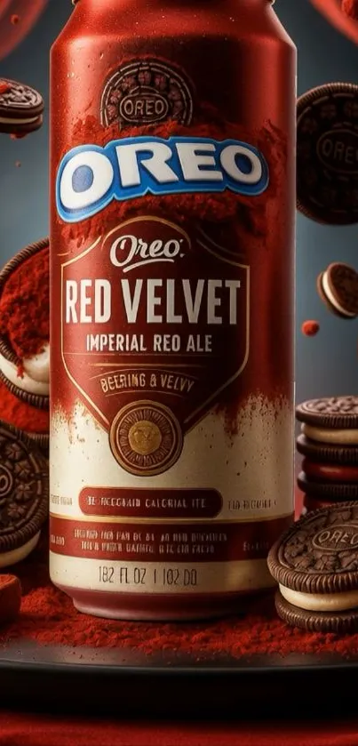 Oreo Red Velvet Ale with cookies and rich colors, perfect mobile wallpaper.