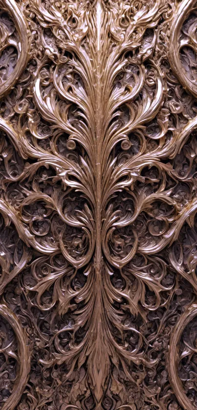 Intricate copper pattern design for mobile wallpaper.