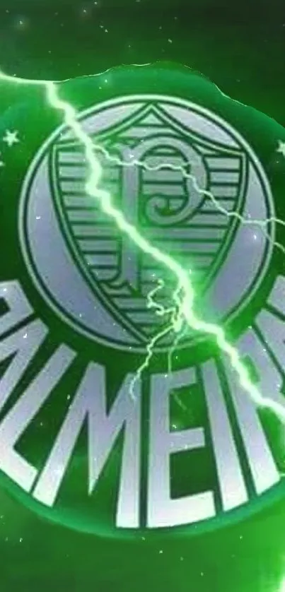 Palmeiras logo with green lightning wallpaper.