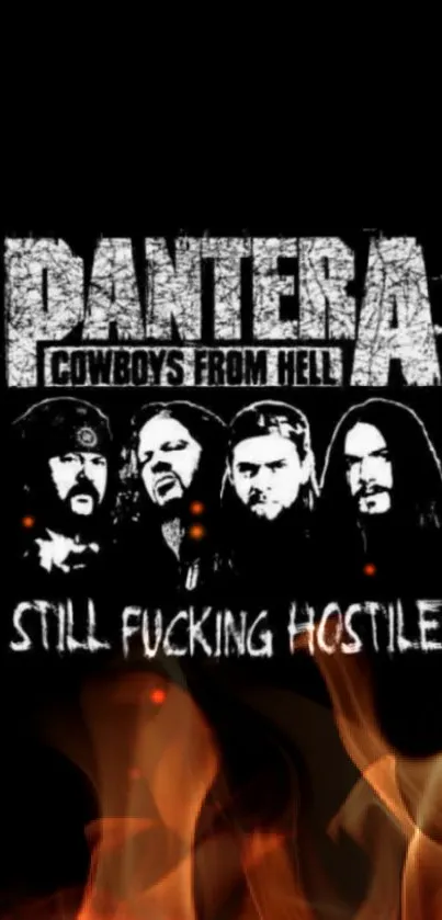 Pantera Cowboys from Hell rock wallpaper in black and white.