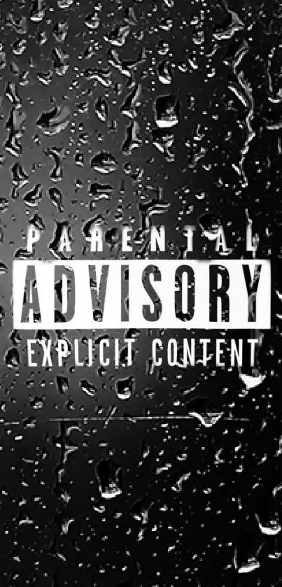 Parental Advisory wallpaper with rainy effect.