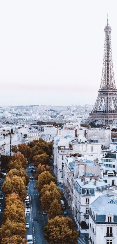 Mobile wallpaper featuring the Eiffel Tower in Paris with cityscape.