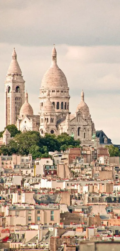 Iconic Paris skyline with stunning architecture set under serene clouds.