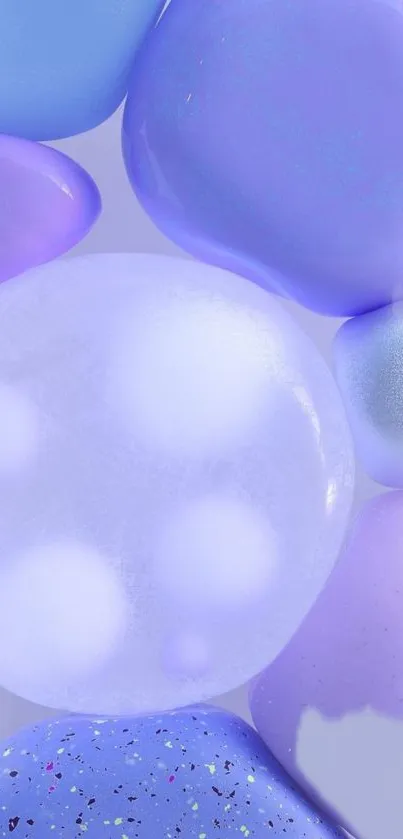 Pastel abstract wallpaper with floating colorful orbs.