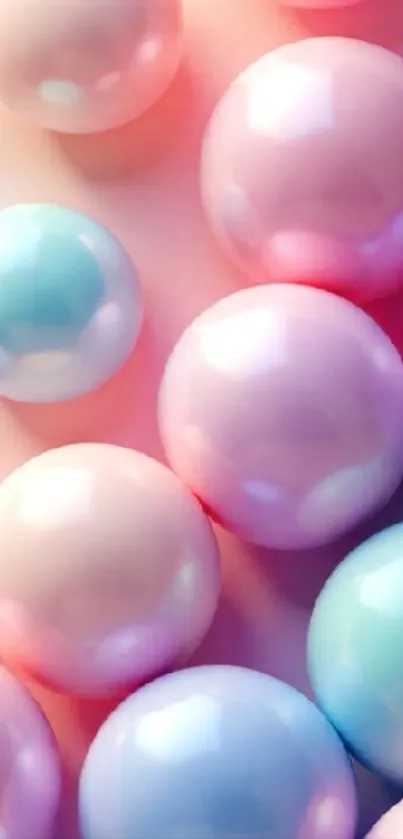Pastel colored bubbles create an aesthetic wallpaper.