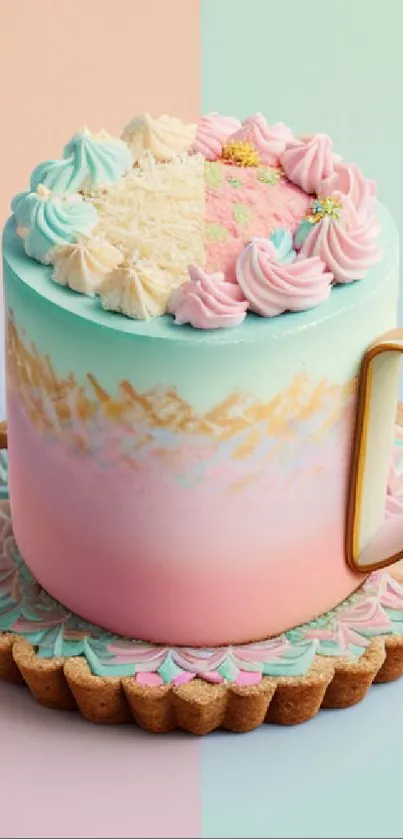 Delightful pastel cake phone wallpaper with colorful icing.